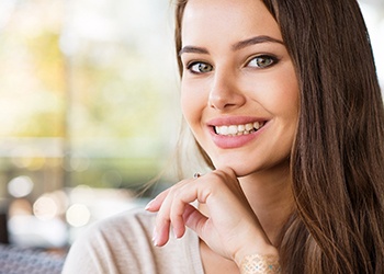 Smiling woman with attractive teeth